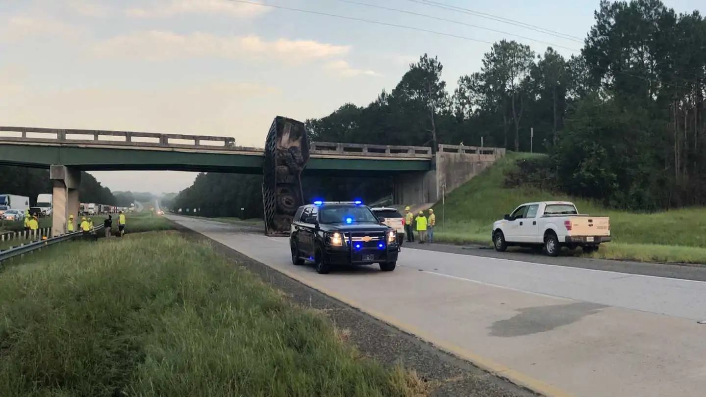 Georgia Highway Bridge is smashed by truck