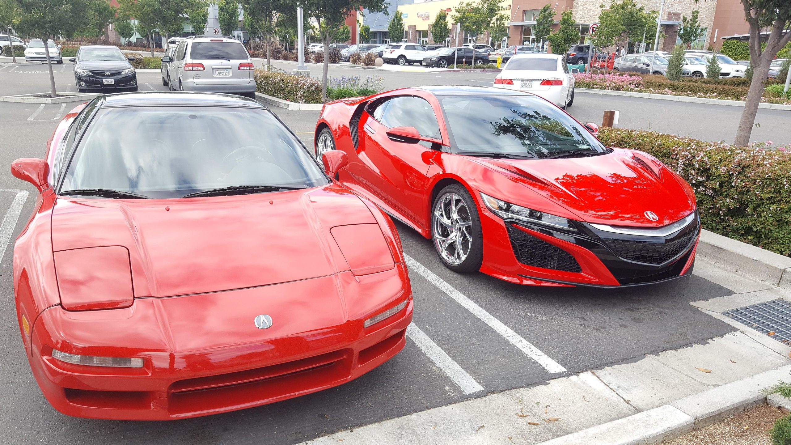 Red Acura NSX duo photographed close