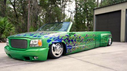 Wild Chevy Crew Cab Dually Truck Reborn as A Rad Open-Roof Limo