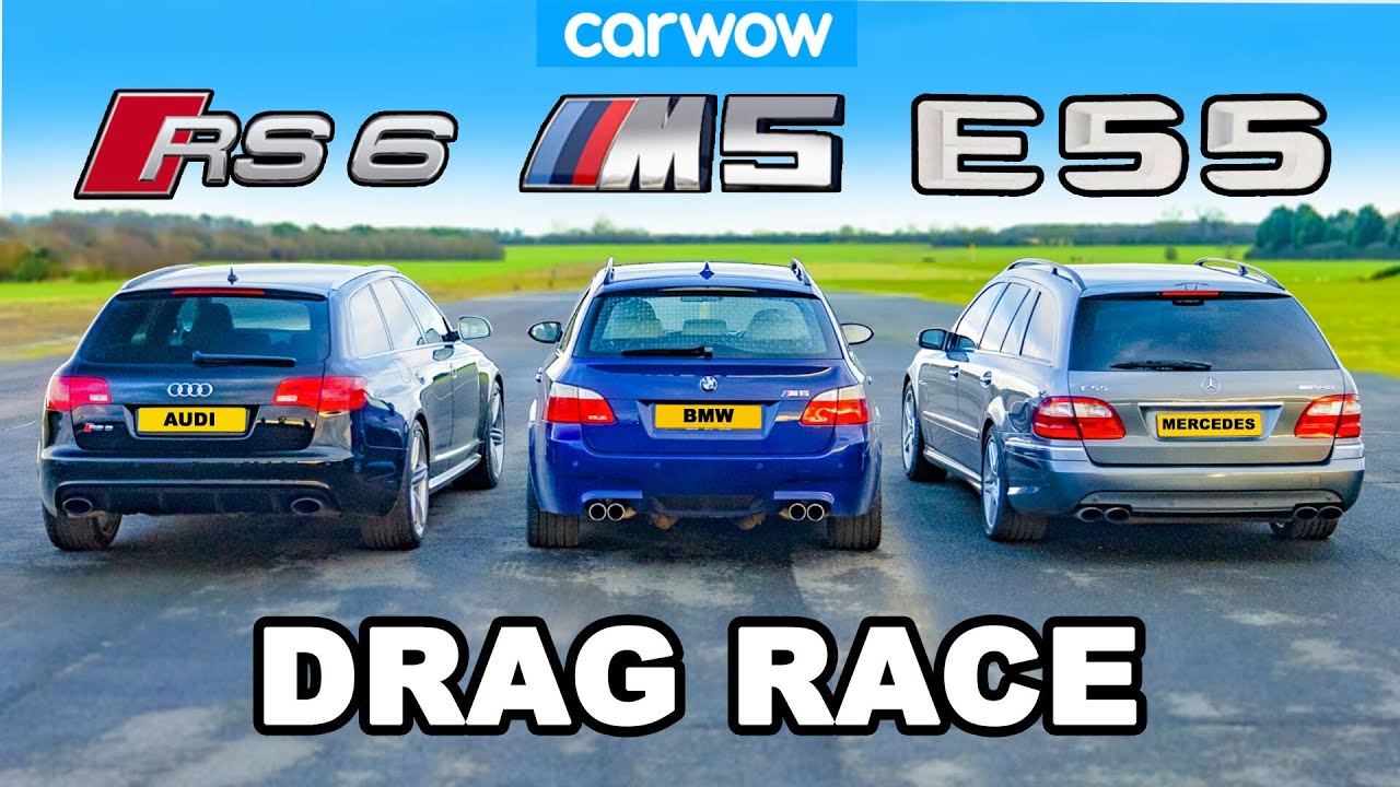 Wagon War: BMW M5, AMG E55 and Audi RS6 Drag Race One Another