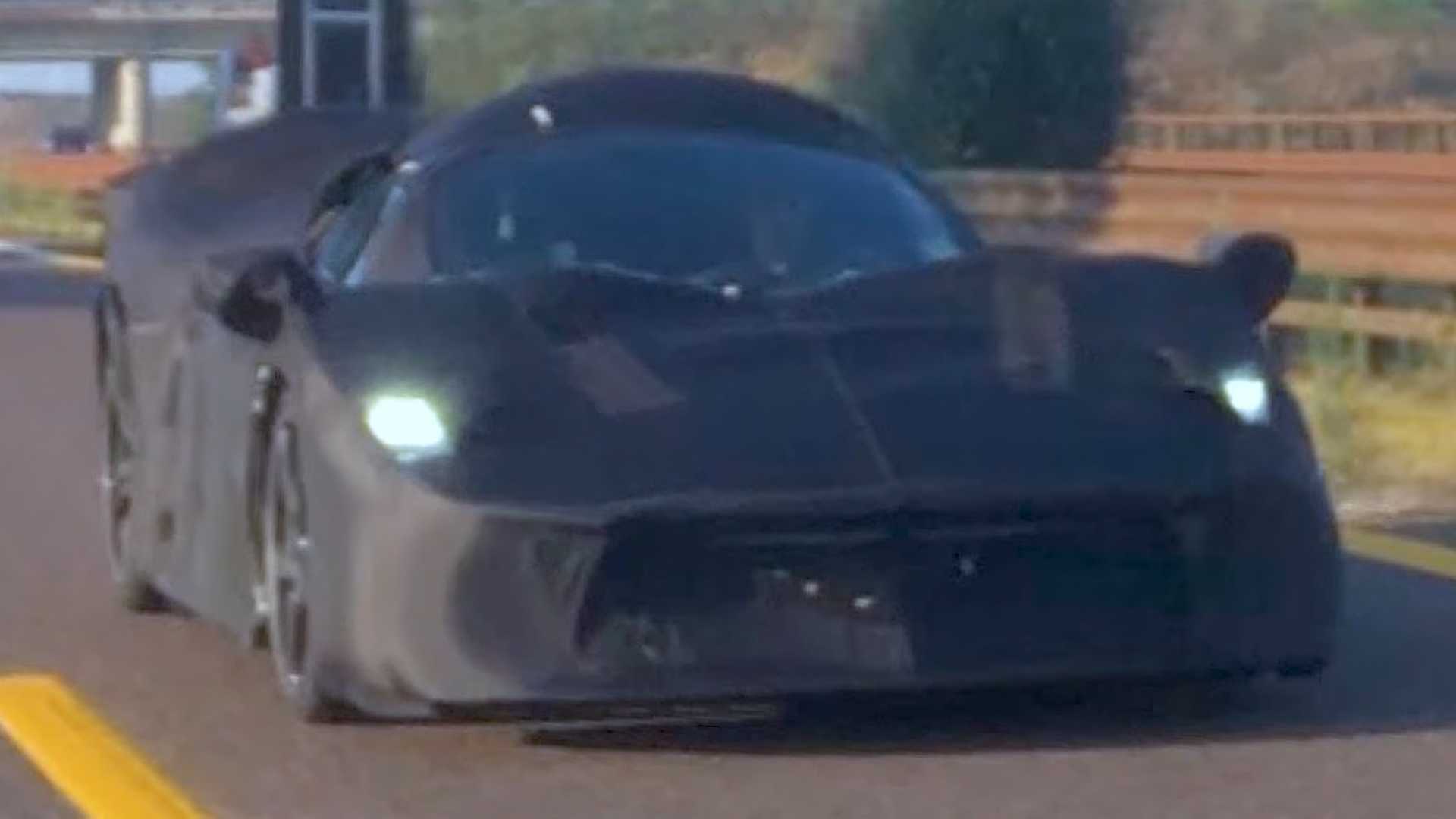 Ferrari Spy Video: Ferrari Spy Video: Wild New Supercar under Thick Camouflage