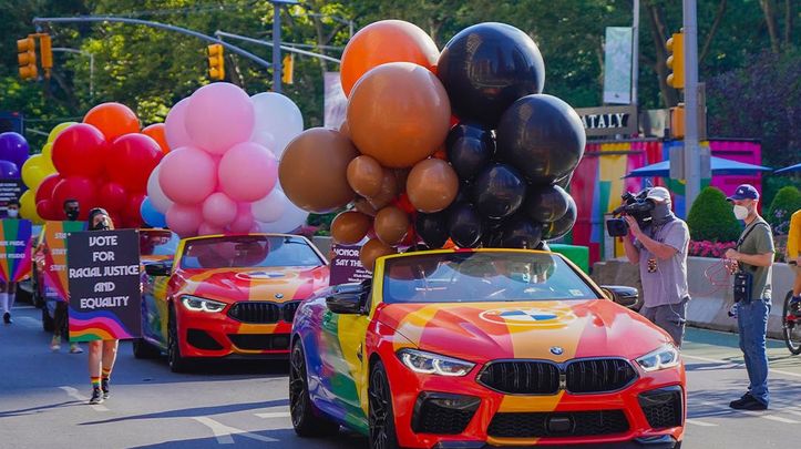 BMW 8 Series Convertible Shows its Pride with Rainbow Wrap