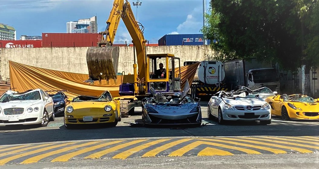 Philippines destroys illegally imported McLaren 620R and many other items