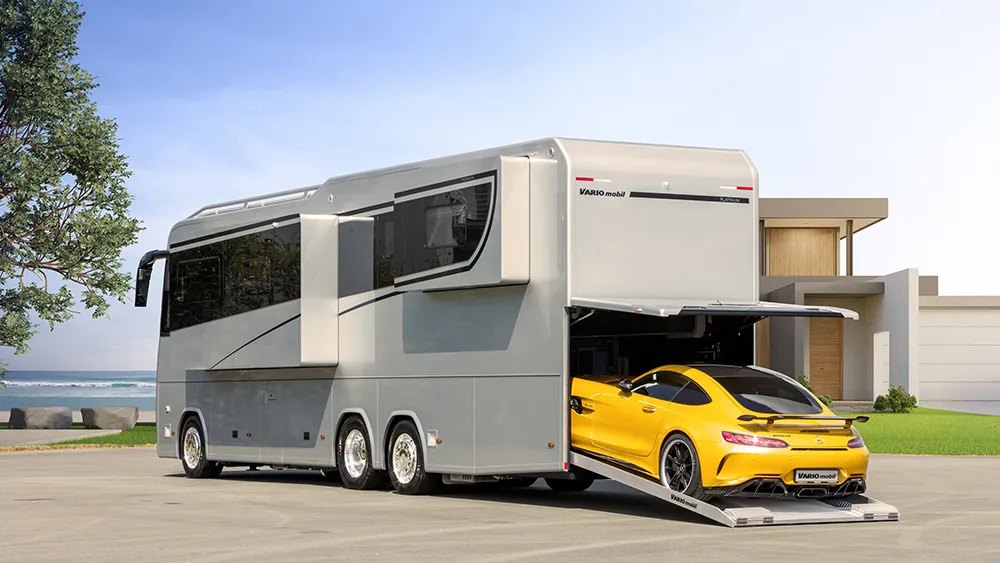 AMG GT Can Be Swallowed By A Perfect 1200 Platinum Motorhome For $1.7M