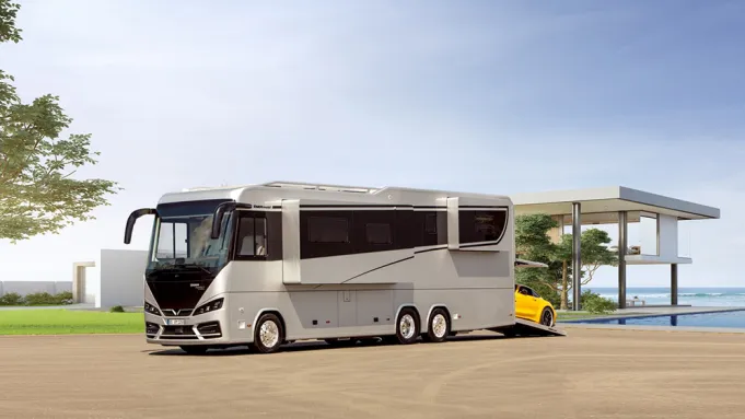 AMG GT Can Be Swallowed By A Perfect 1200 Platinum Motorhome For $1.7M