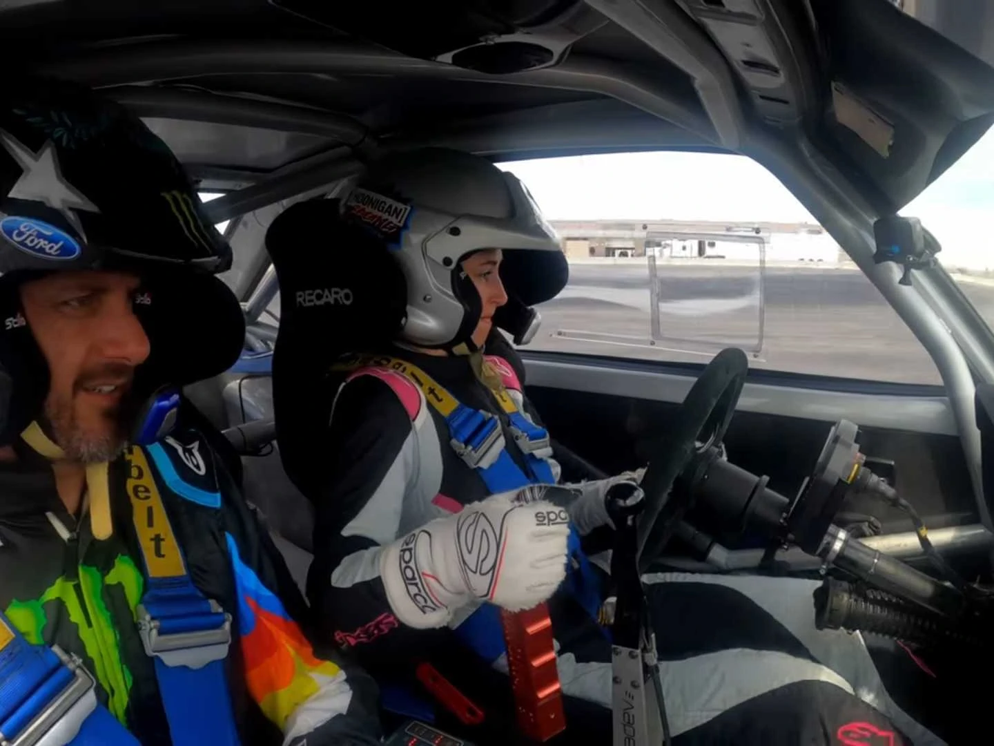 Ken Block's 13 year-old daughter spins donuts like a boss!