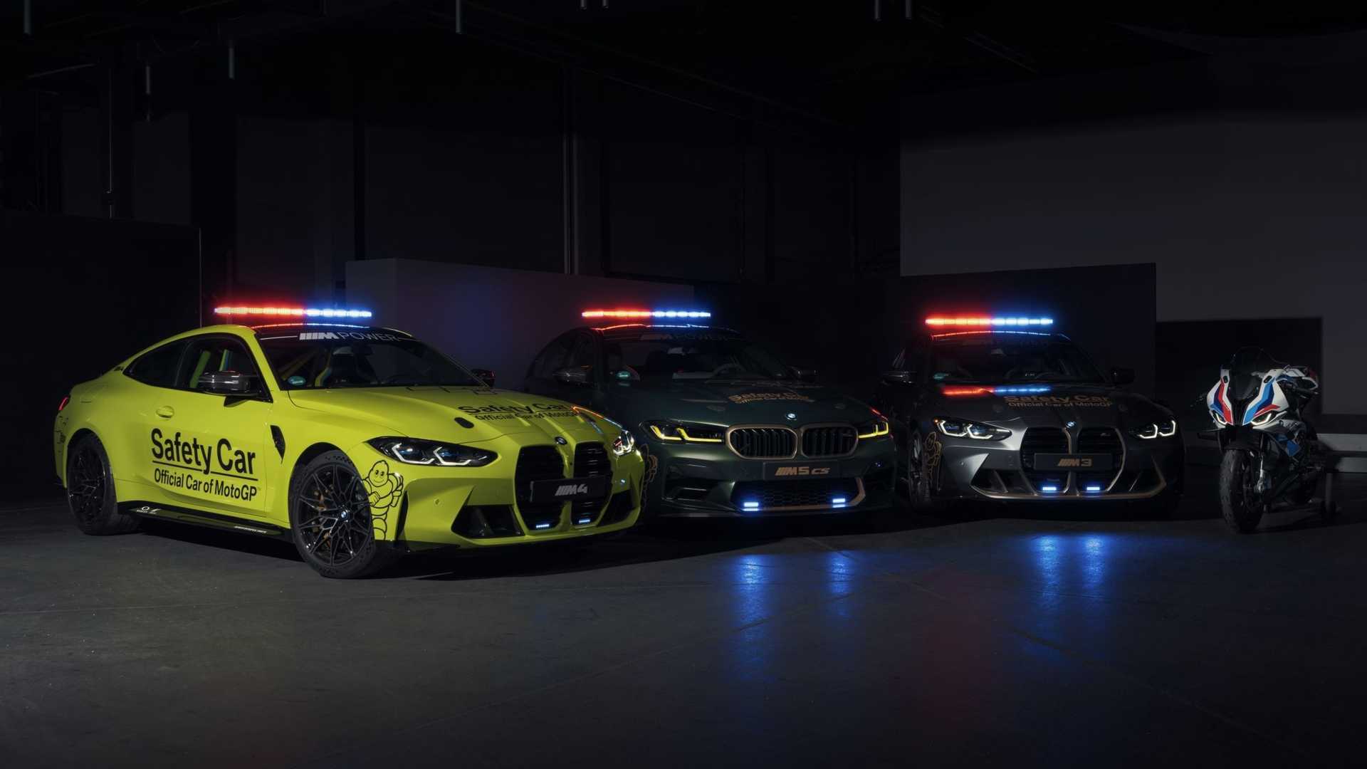 2021 BMW M3, BMW M4, and M5 CS look wicked as MotoGP Safety Cars