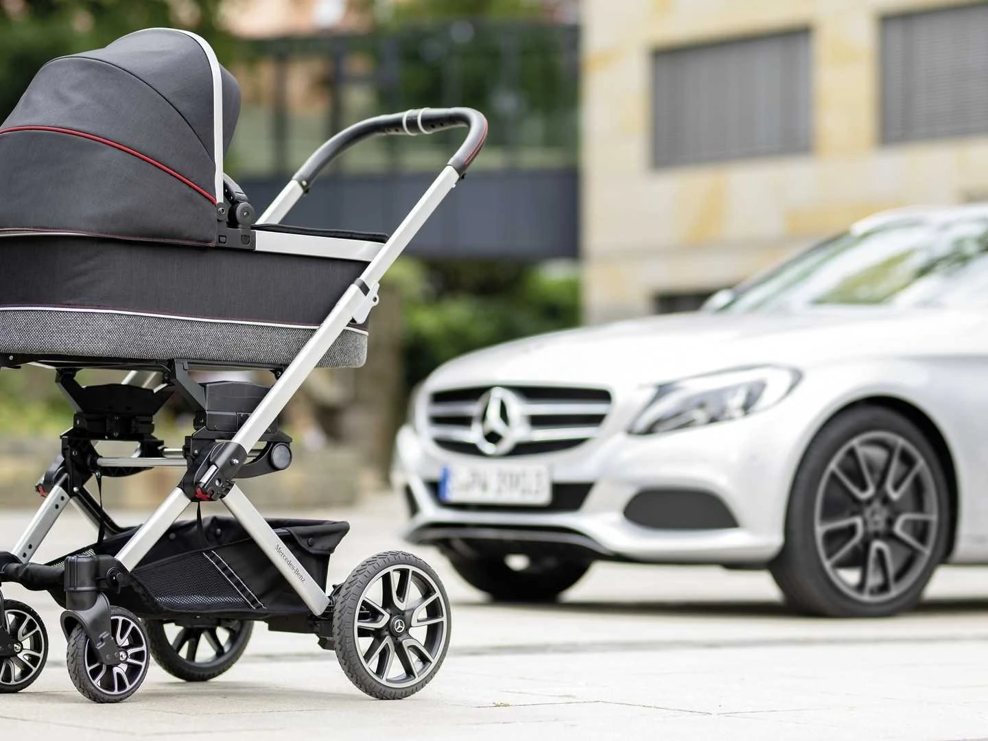 Mercedes Of Baby Strollers Rides on C-Class AMG Wheels