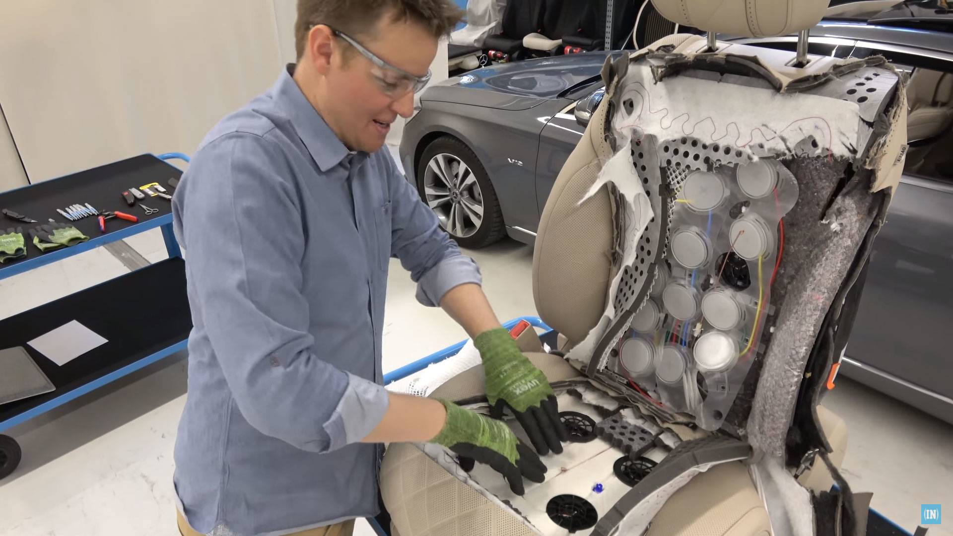 It's hard to watch the Mercedes S-Class seat dissection.