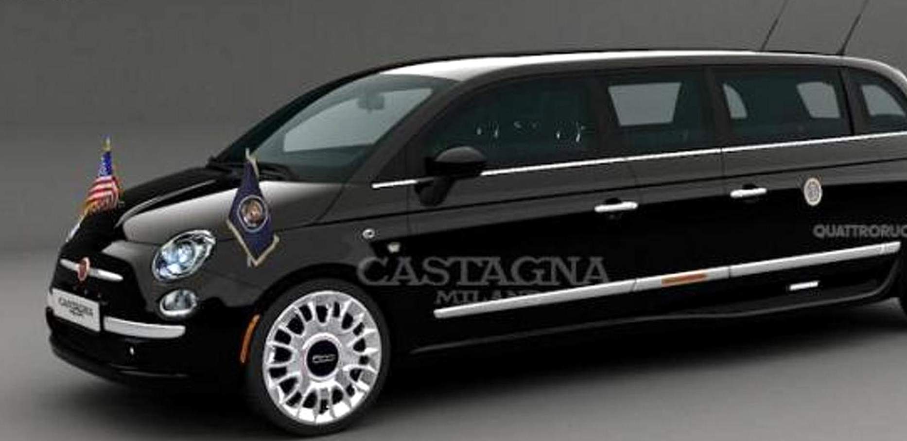 Castagna Milano Fiat500 stretch limo is ready for a president