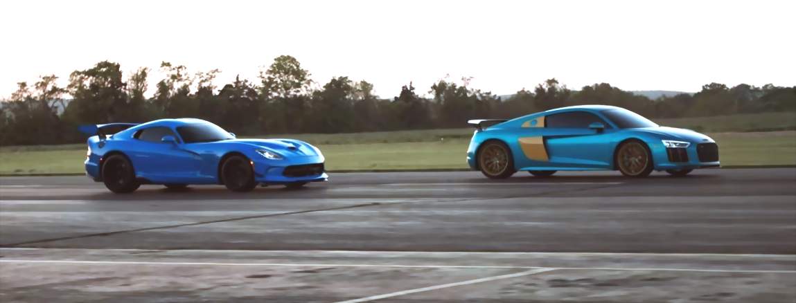 Dodge Viper Drag Races Audi R8 In America Vs Europe V10 Battle