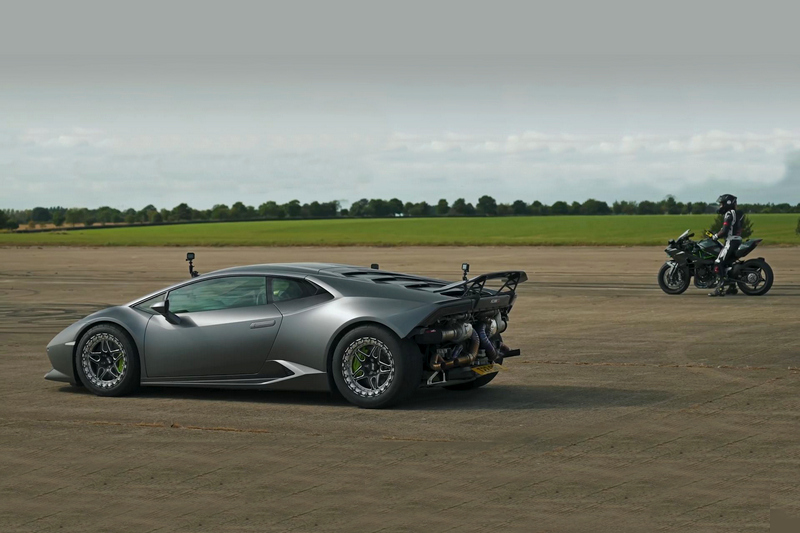 Drag Race: Can A Lamborghini Huracan turbo Beat A Kawasaki K2R?