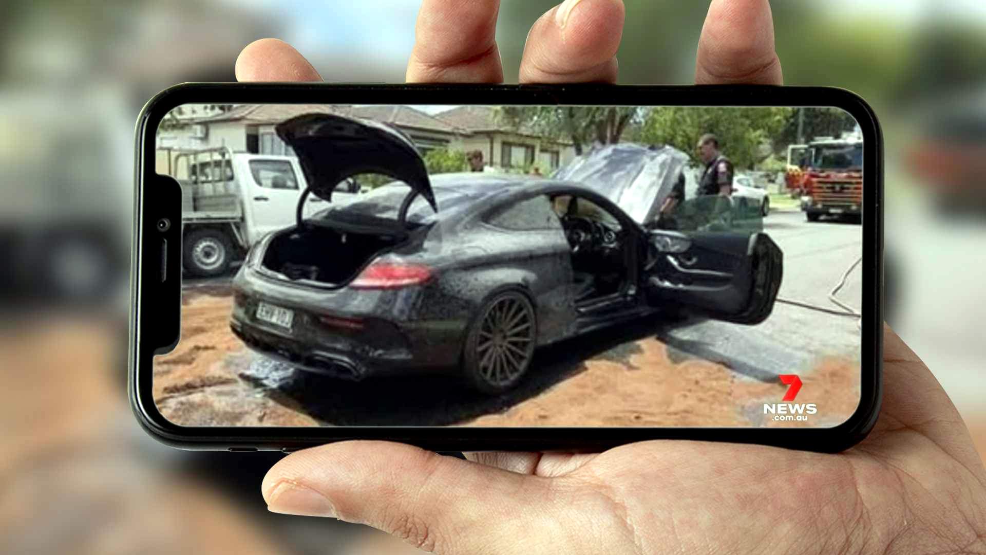 Mercedes-AMG C63 Coupe catches fire after failed burnout attempts