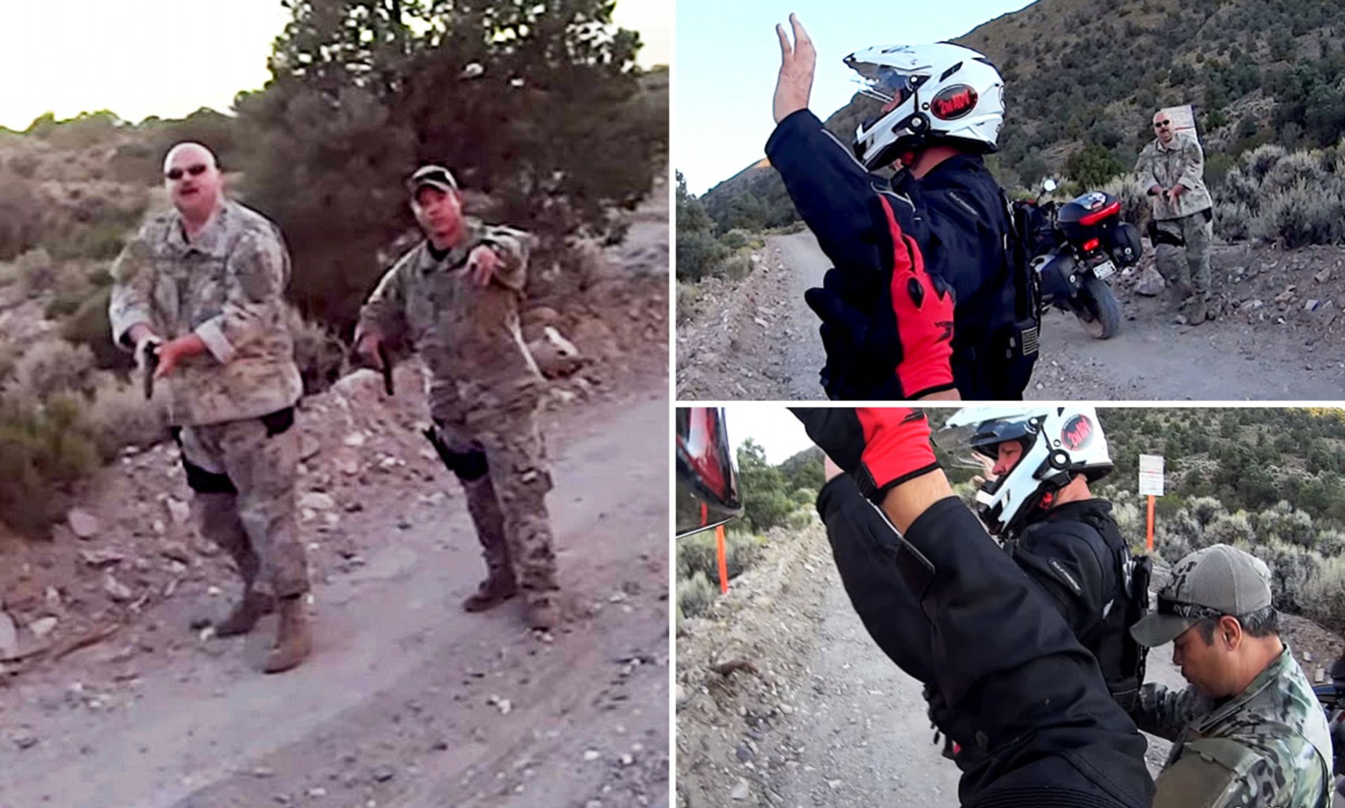 Motorcyclists detained at gunpoint near the border of Area 51