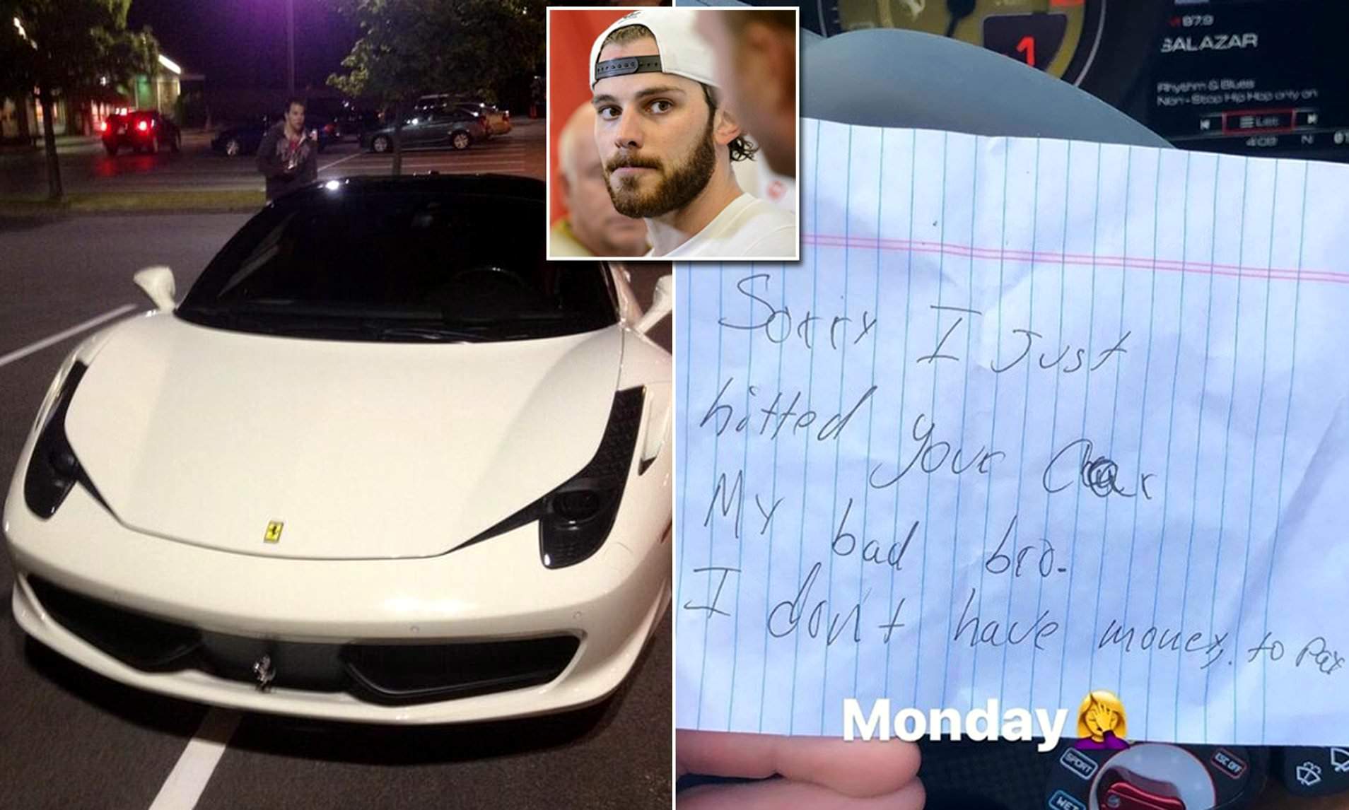 NHL Player Tyler Seguin Shares Note Left After Someone Hit His Ferrari