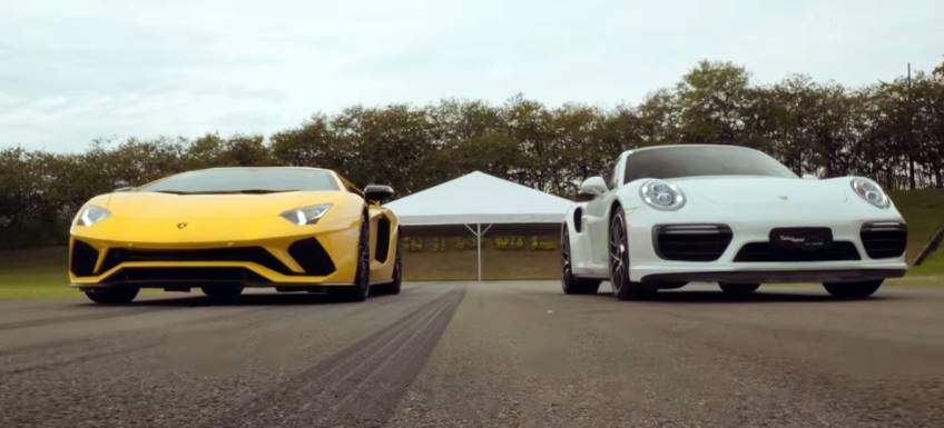 Watch Aventador SV Struggle Vs 488 Pista, 911 Turbo S In A Drag Race