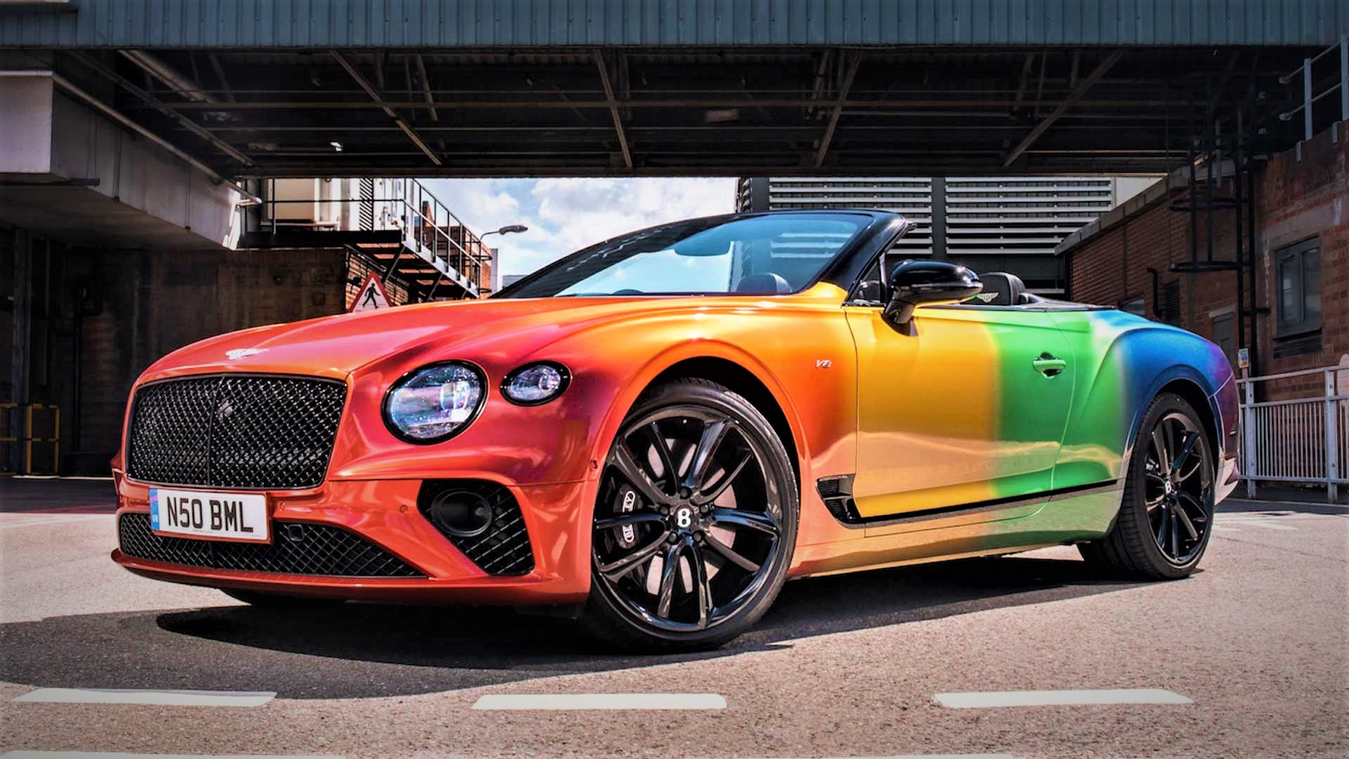 Bentley Continental GT V8 Convertible gets the Rainbow Treatment