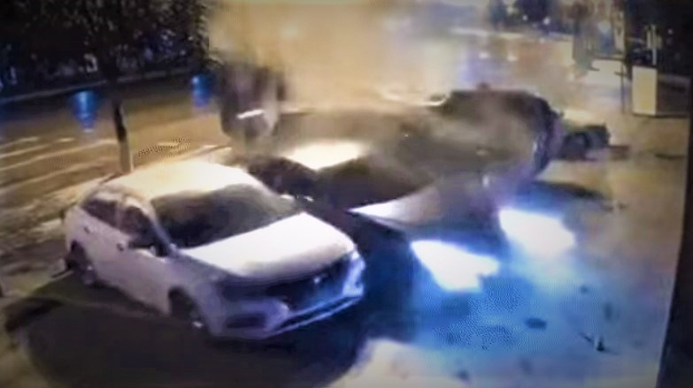 Crazy China Crash: Car Lands Neatly in a Parking Space