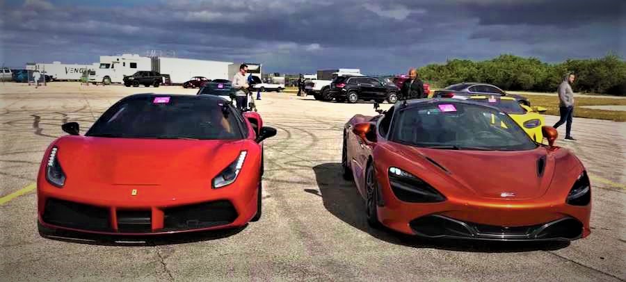 Ferrari F8 Tributo Drag Races McLaren 720S in Supercar Battle