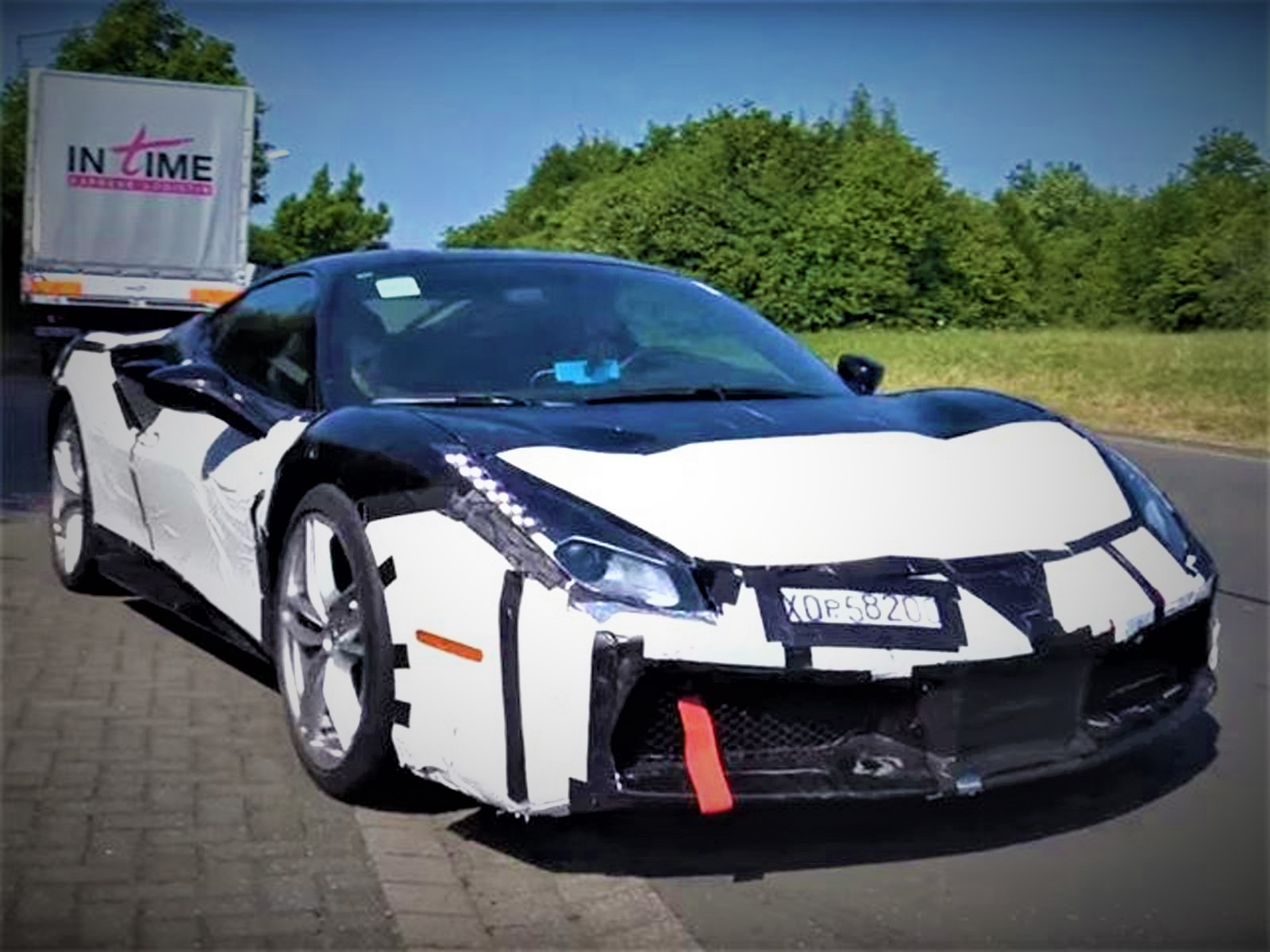 Ferrari Test Mule Looks Like It's Seen Better Days