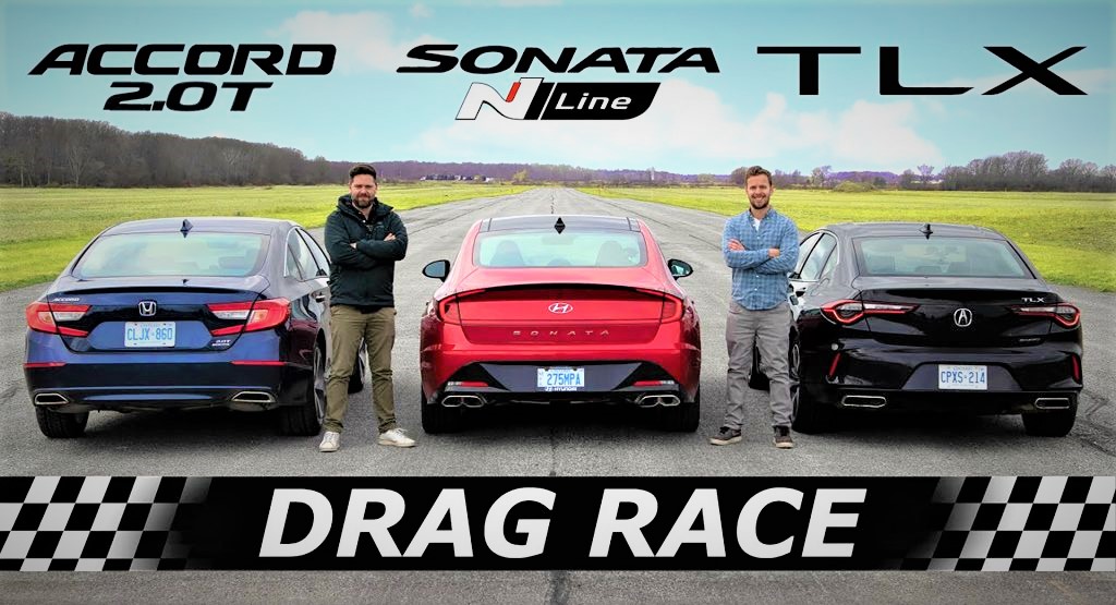 New Hyundai Sonata N Line Meets Honda Accord, Acura TLX In Drag Race