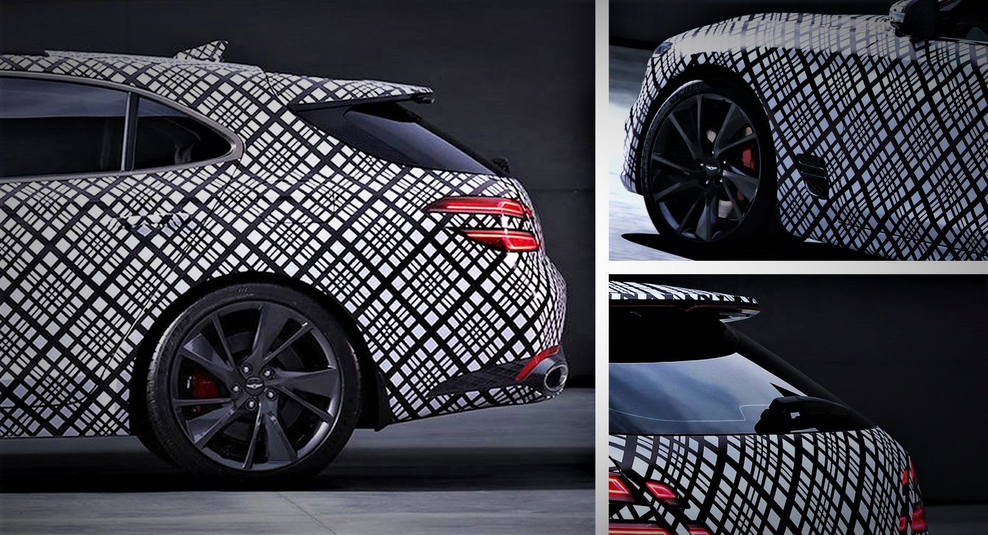 Pictures of the Genesis G70 Wagon Teaser Show off Elegant Rear-End Design