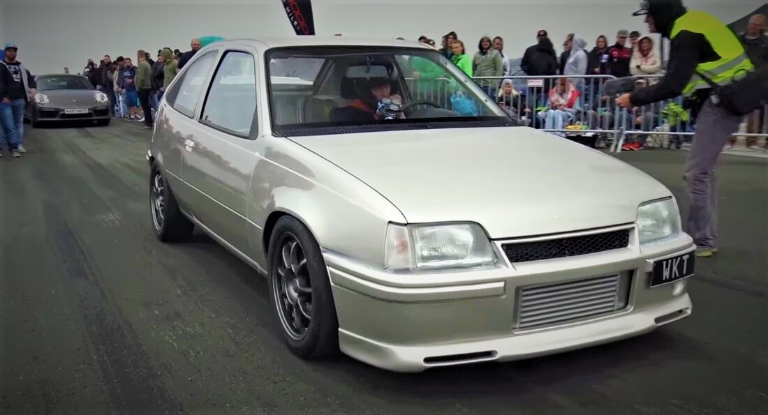 Watch A 1,250-HP Opel Kadett Hit 195 MPH In Half-Mile Sprint