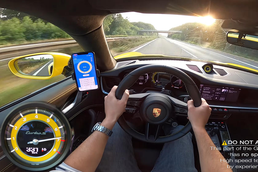 See 2021 Porsche 911 Turbo S Hits 206 MPH on Autobahn With Ease