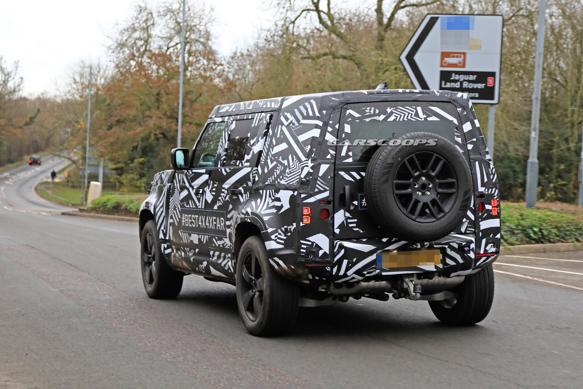 2020 Land Rover Defender teased with rear-mounted spare wheel