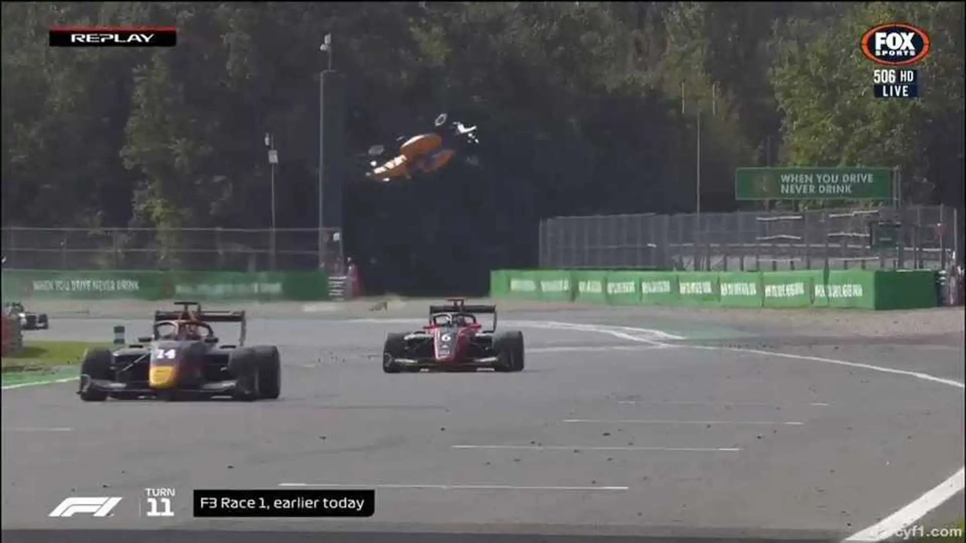 Crazy Monza Crash: F3 Driver Takes a Huge Breath