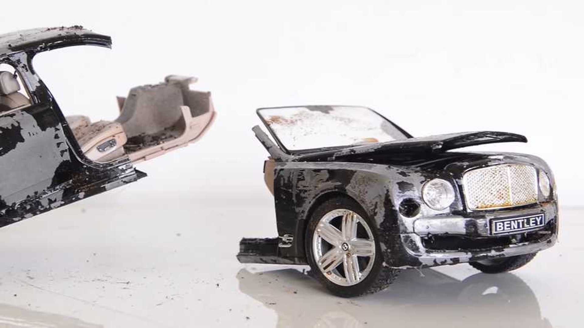 Watch A Diecast Bentley Mulsanne Model Car Split In Two Get Restored