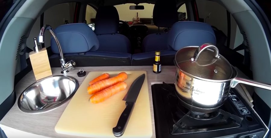 Peugeot Ion's Trunk Has Kitchen For The Ultra-Tiny RV Electric