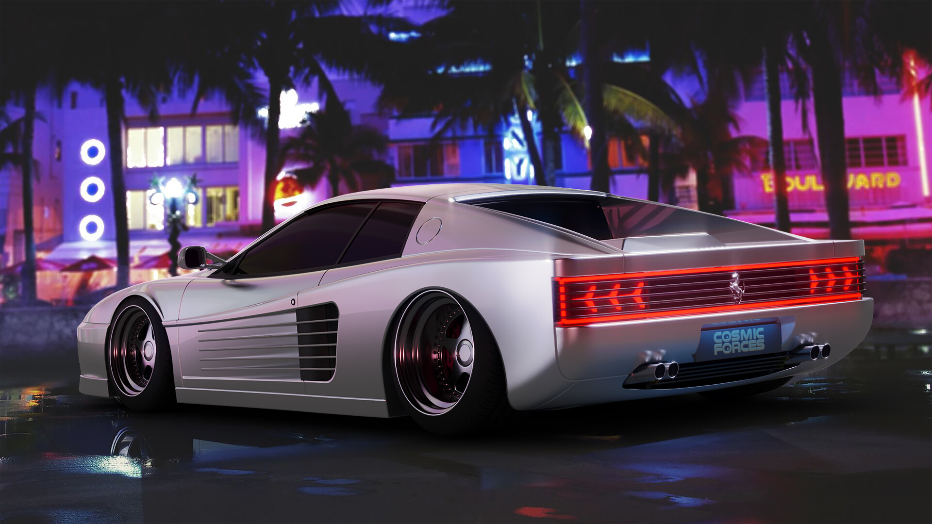 This Ferrari Testarossa Miami Vice rendering looks really nice