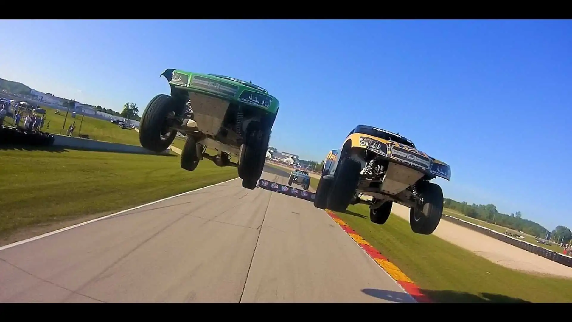 Jump-Tastic! This In-Bed View Of A Stadium Super Truck Race is