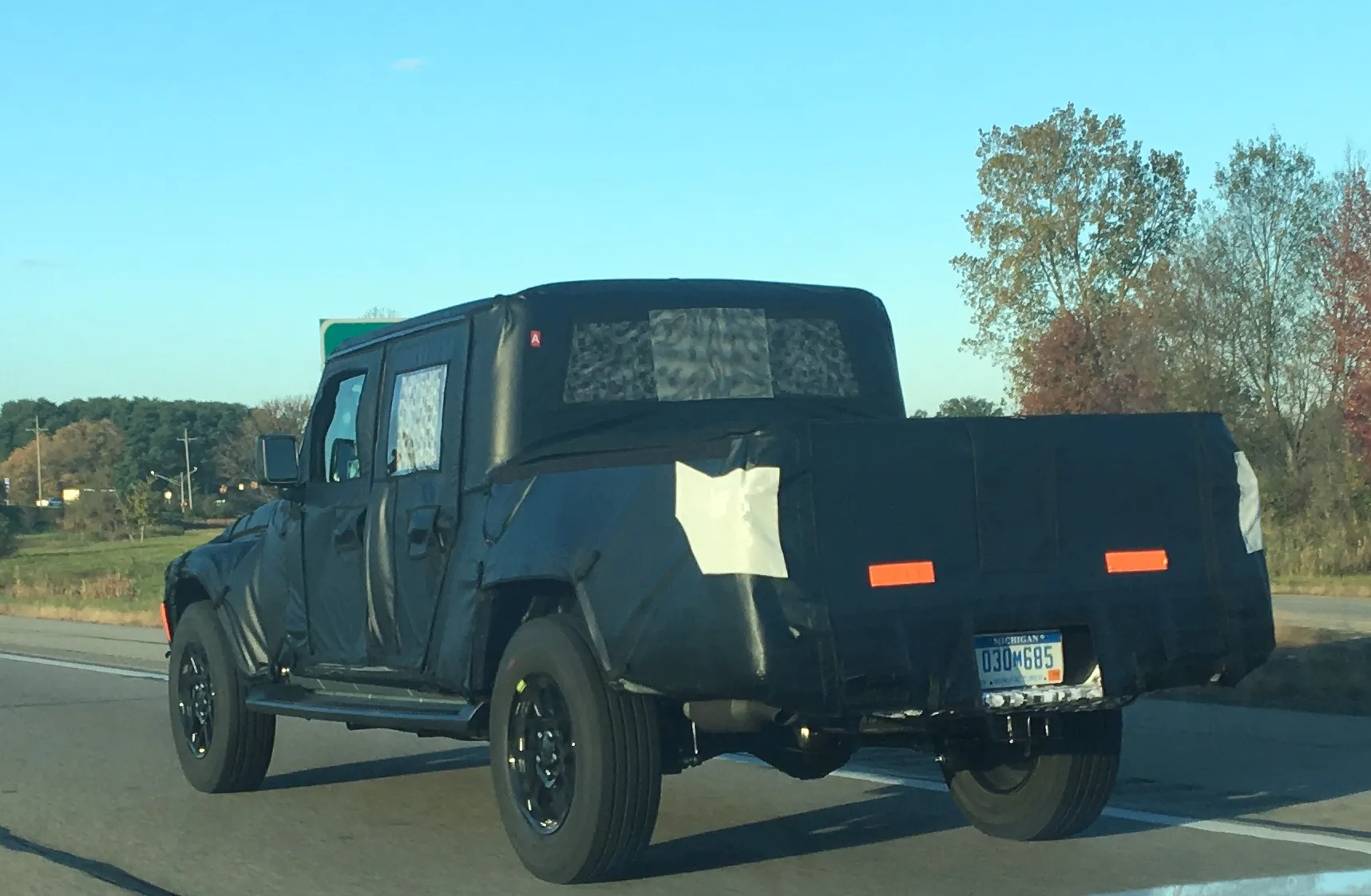 Jeep Wrangler Scrambler Pickup Captured On The Highway