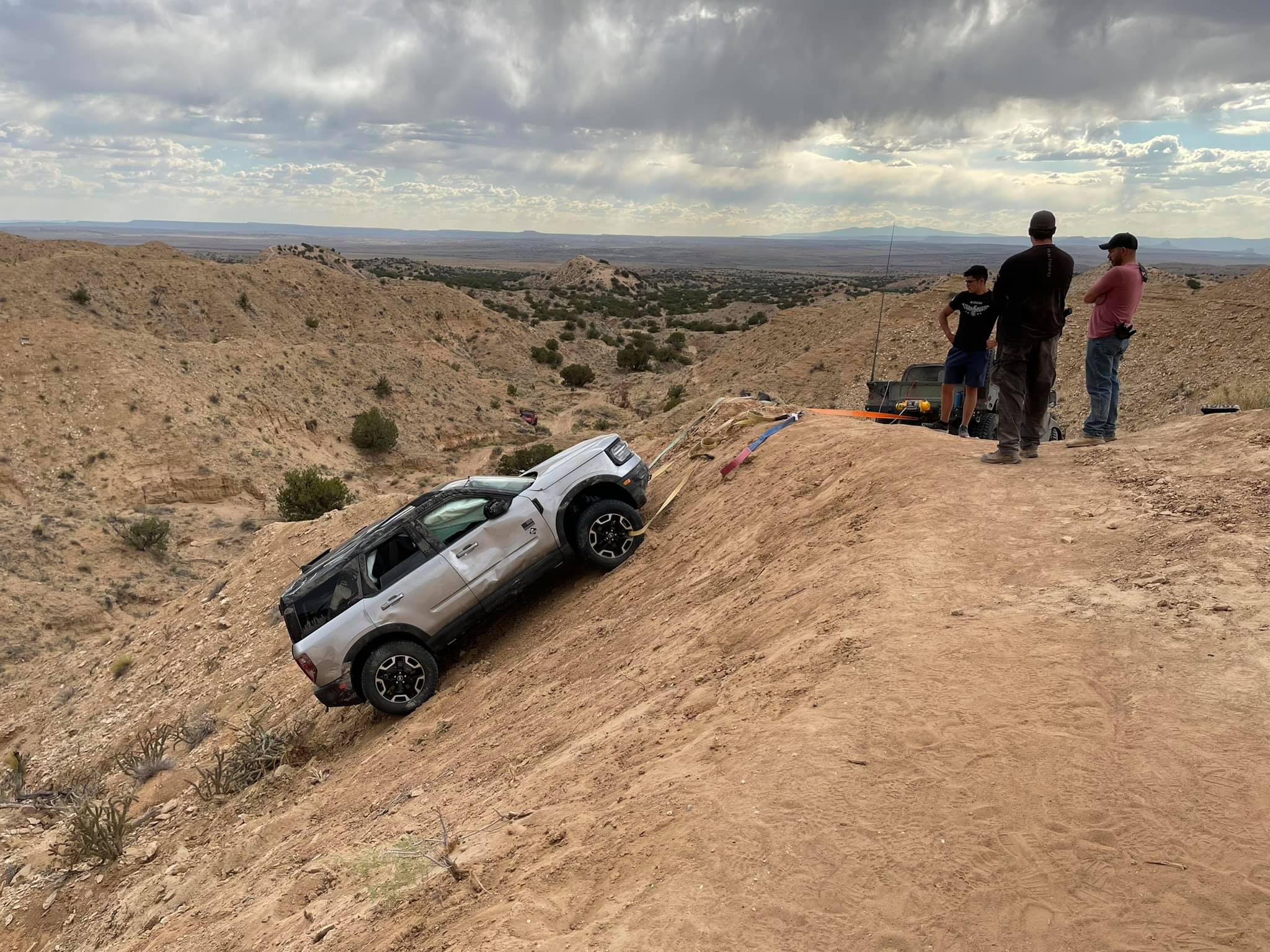 Ford Bronco Sport rolls downhill on to roof, drives away after rescue