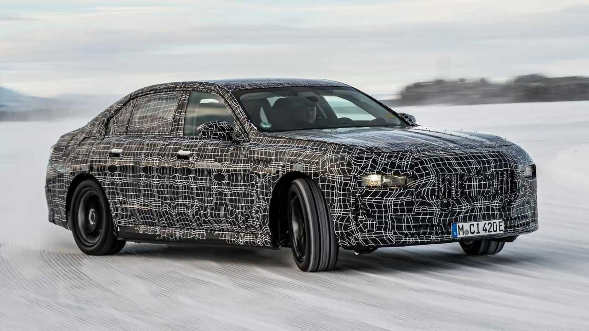 2023 BMW i7 Electric Sedan During Winter Test In Sweden