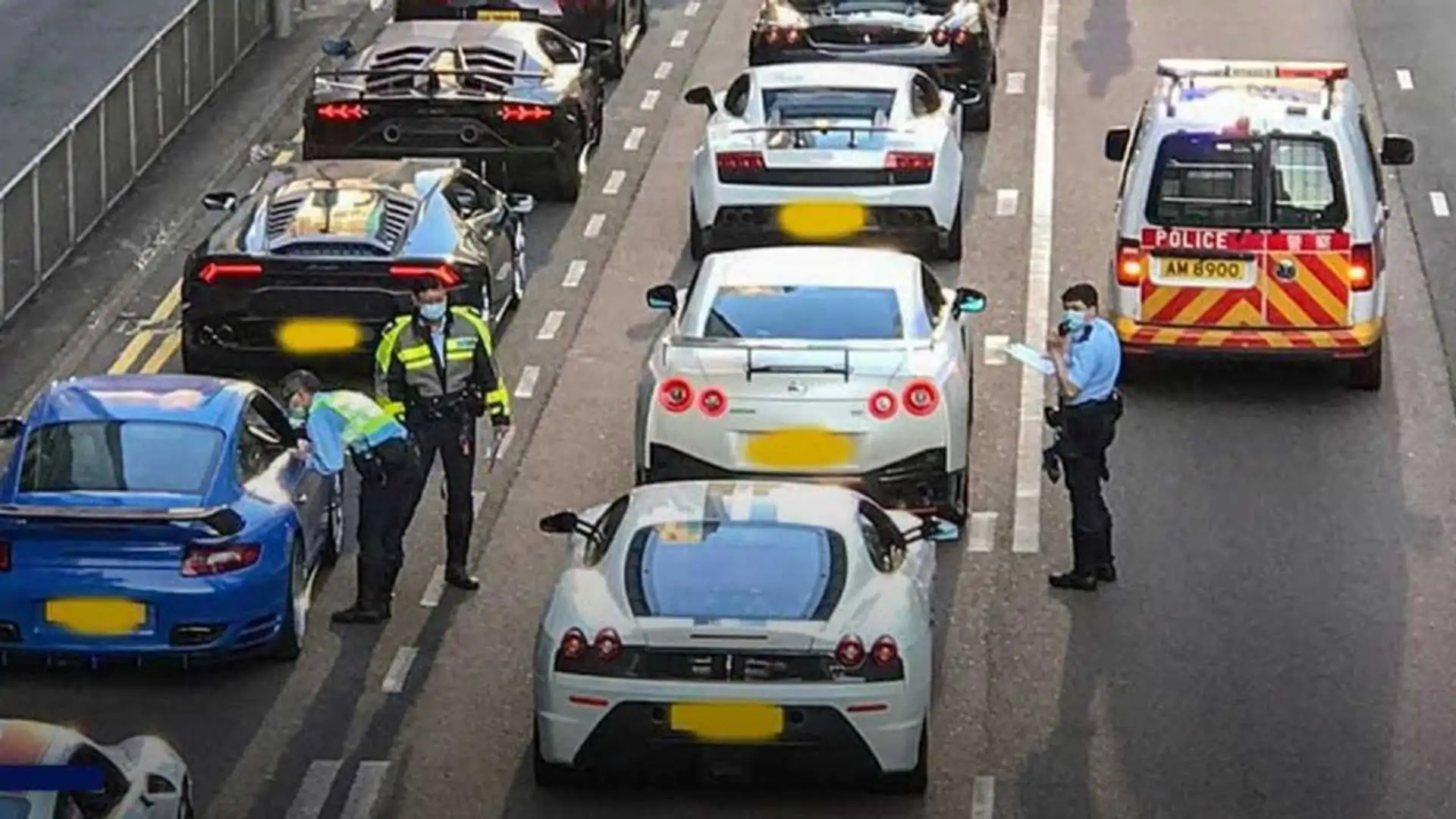 Hong Kong Police Intercept 45 Supercars for Street Racing