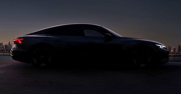 The Latest 2022 Audi E-Tron GT Teaser Shadows Sedan in Silhouette