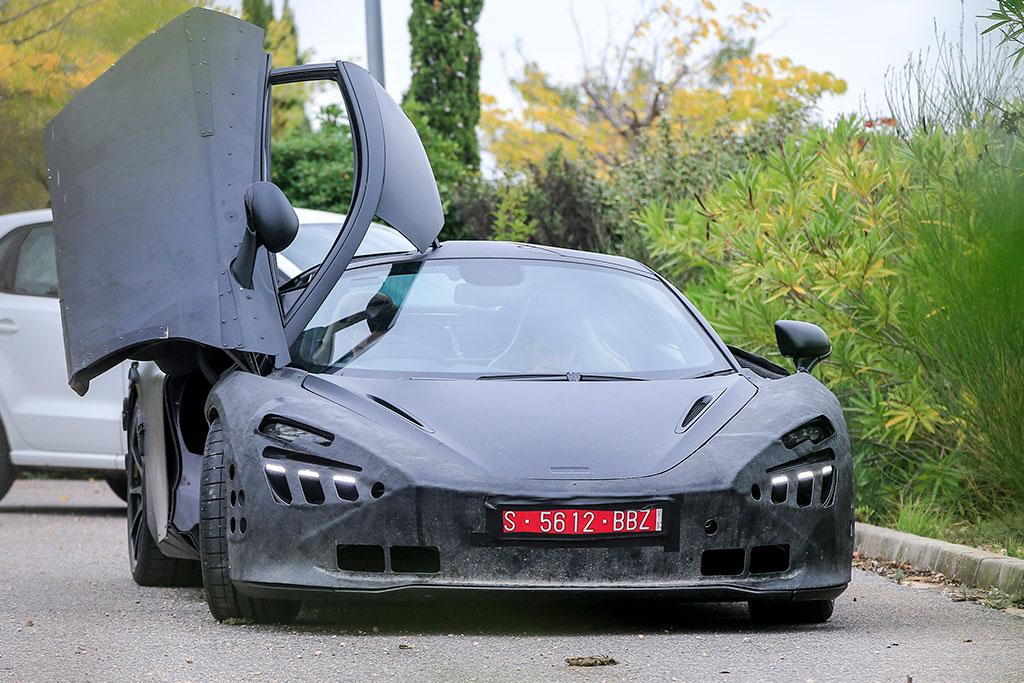 McLaren P14 Mule captured in bright sunlight