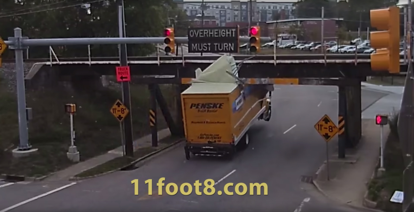 Famous Low Bridge for Decapitating Box Trucks Being Raised