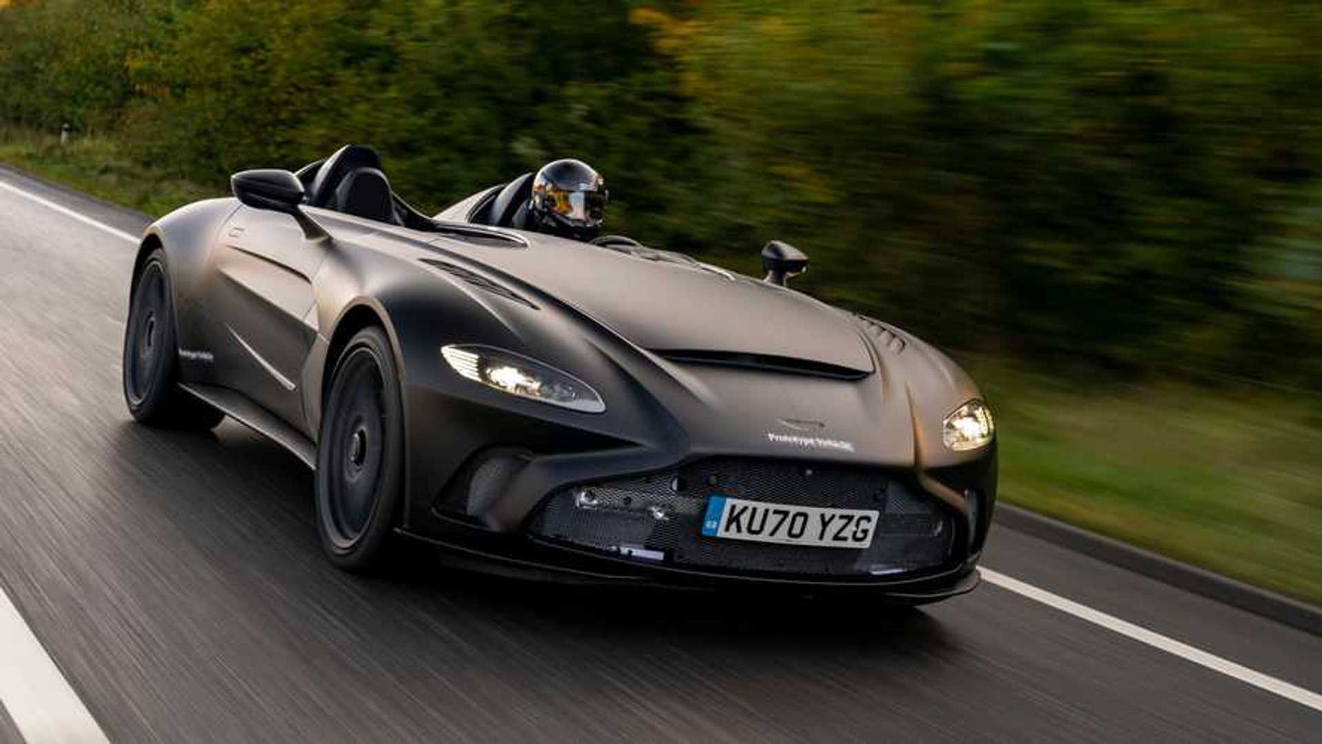 Aston Martin V12 Speedster Prototype looks sinister in Matte Black