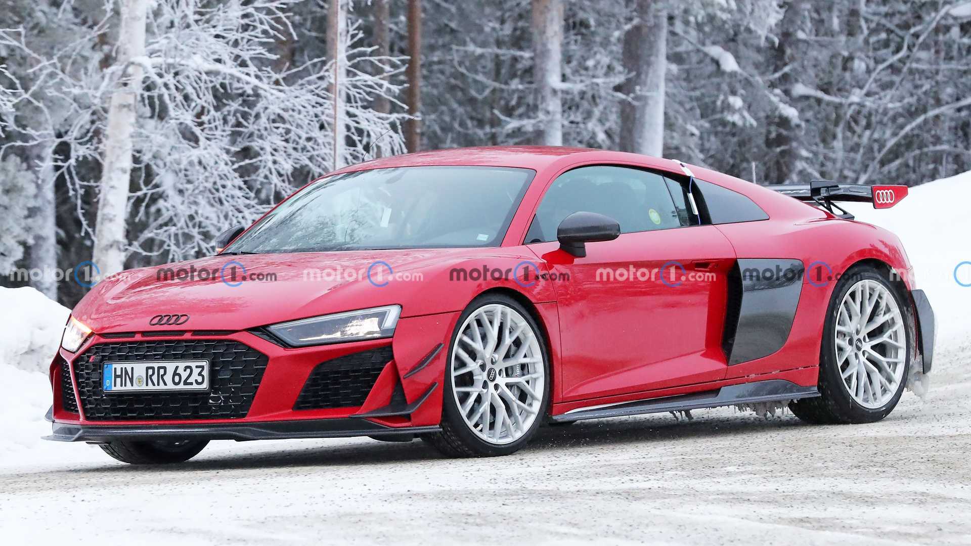 Decked-Out Audi R8 with Aero Upgrades, Possible RWD Spied in Snow