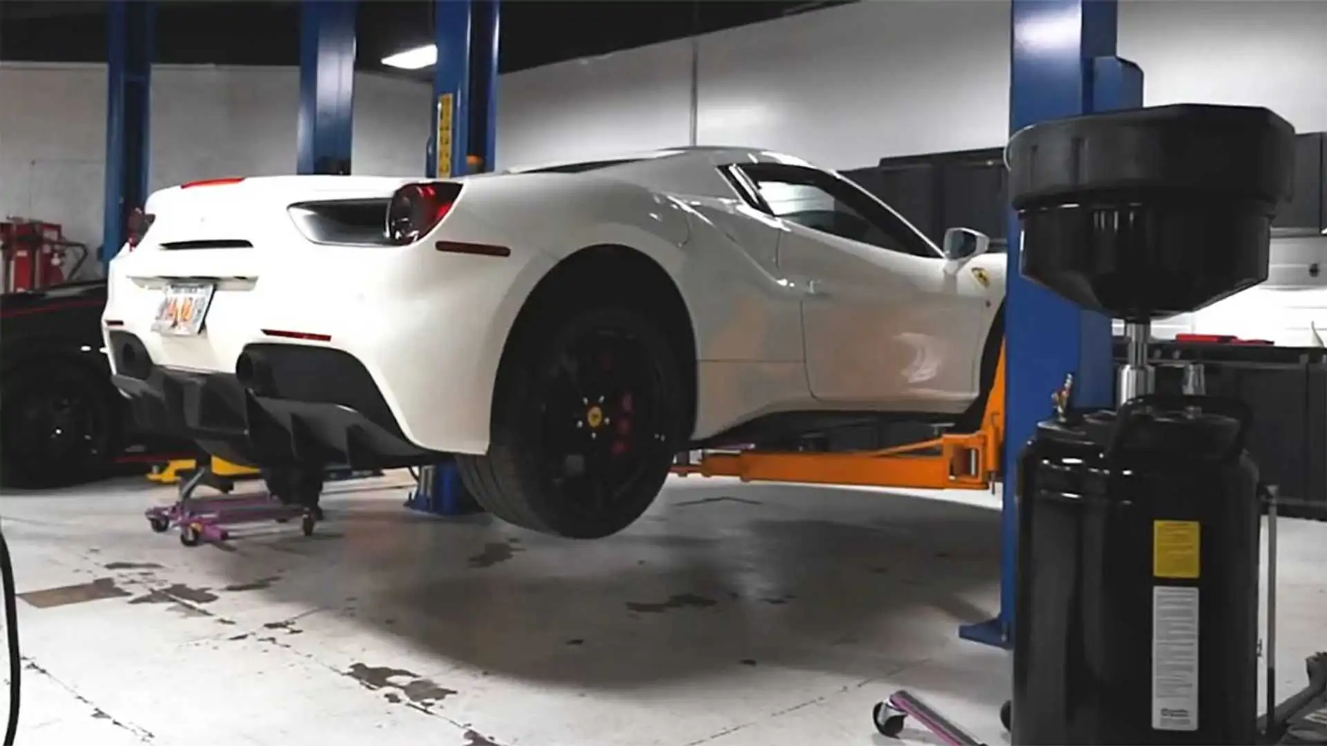 Here's how to change the oil on a Ferrari 488 Spider