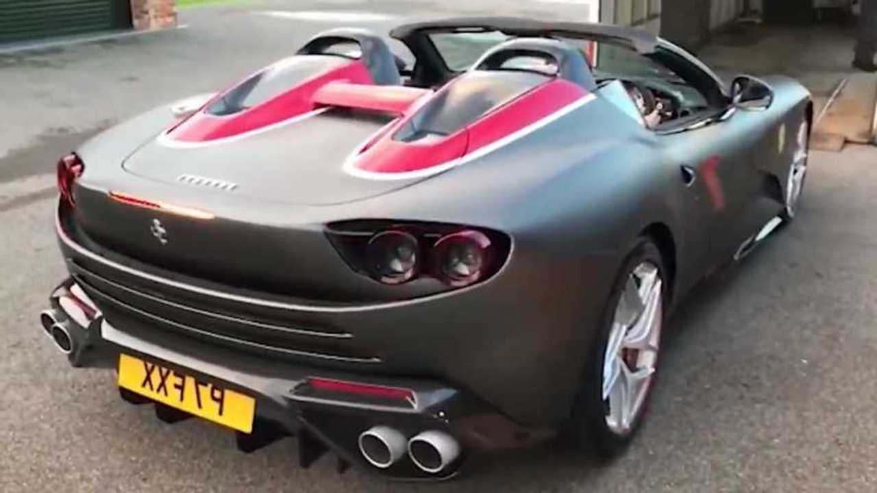 Ferrari SP3JC Taken From Behind with Matte Gray Paint