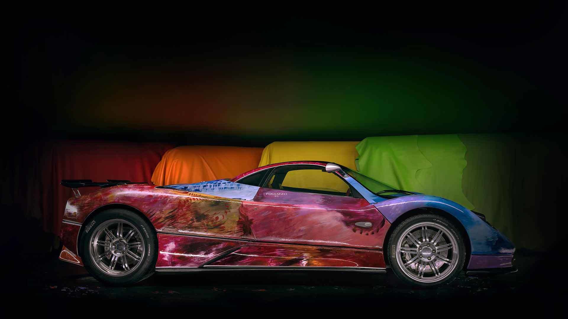 Pagani gets an art car treatment with hand-painted Zonda.