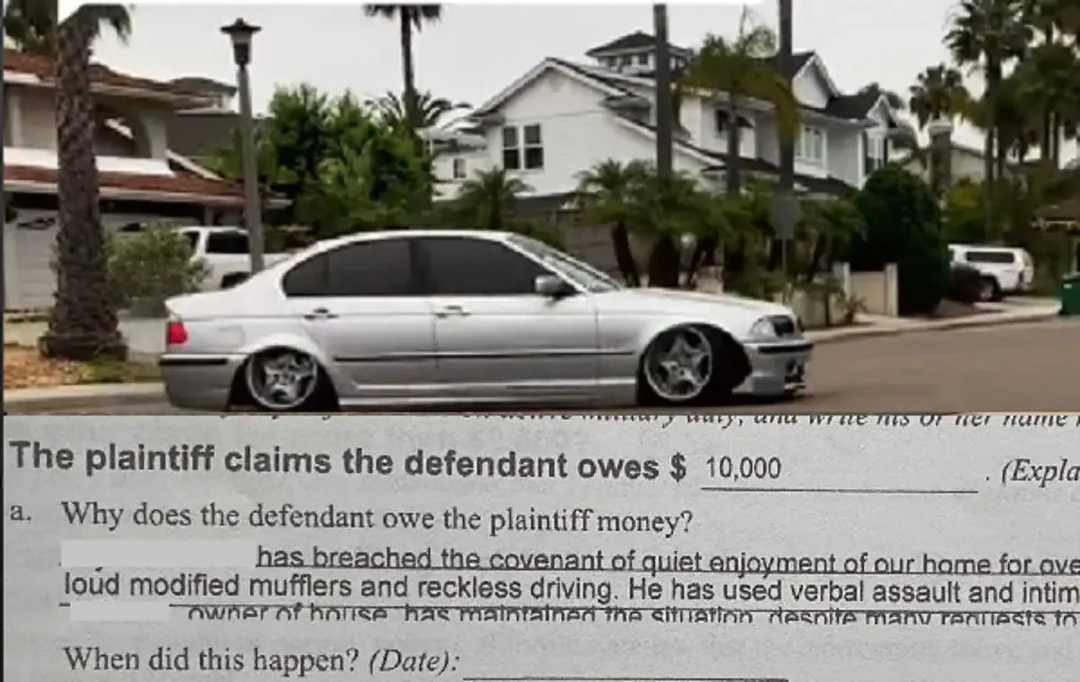 Neighbors Sue Loud BMW Owner For Loss Of 'Quiet enjoyment'