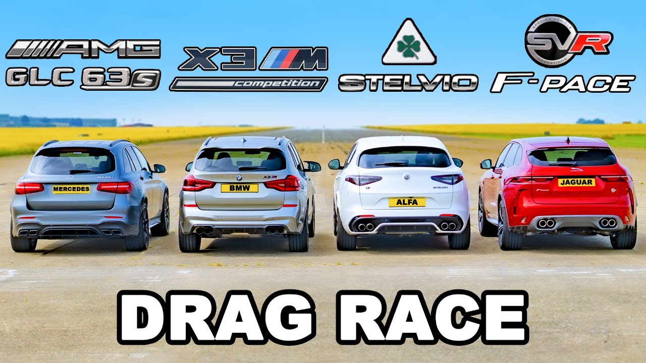 Drag Race: Performance SUVs from BMW, Mercedes and Alfa meet Jaguar