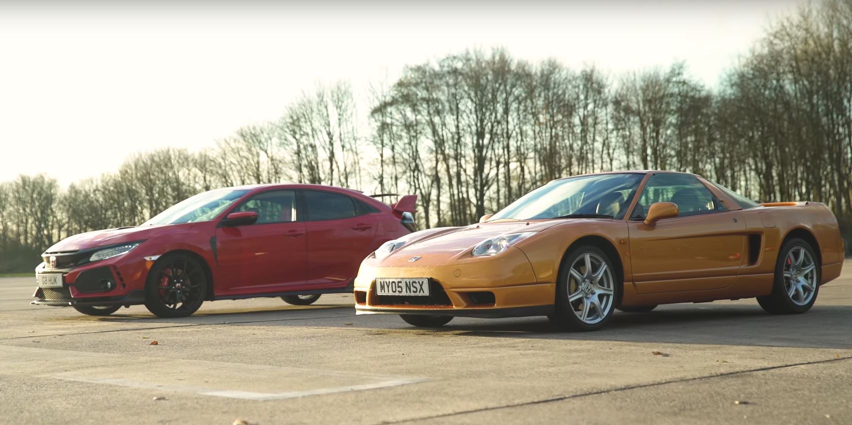 2005 Honda NSX, 2017 Civic Type R Drag Racing Ends with Photo Finish