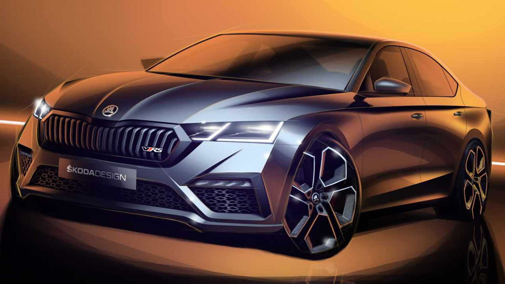 Skoda Octavia RS iV Hatchback and Wagon Teased, Will have 241 HP